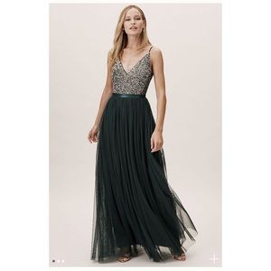 BHLDN Emerald Green Dress